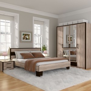 alpha-SO-SCARLET4D-15039 ΝΤΟΥΛΑΠΑ ΤΕΤΡΑΦΥΛΛΗ SCARLET SONOMA-WENGE 180X58X212ΕΚ