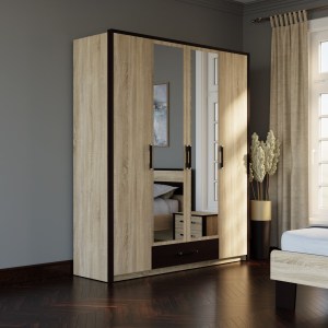 alpha-SO-SCARLET4D-2364 ΝΤΟΥΛΑΠΑ ΤΕΤΡΑΦΥΛΛΗ SCARLET SONOMA-WENGE 180X58X212ΕΚ