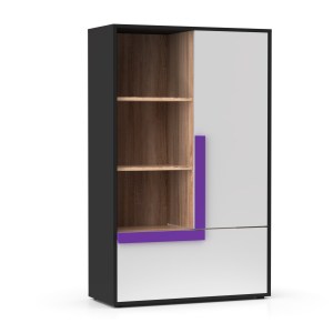 alpha-TO-ALEXSH2D-16089 ΡΑΦΙΕΡΑ ALEX 84X36X133ΕΚ ΓΡΑΦΙΤΗΣ-ΣΟΝΟΜΑ-ΛΕΥΚΟ