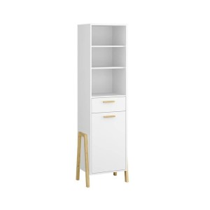 alpha-TO-BELLE1D1SWHITE-14780 ΒΙΒΛΙΟΘΗΚΗ BELLE ΛΕΥΚΟ 41X41X197CM