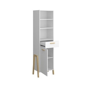 alpha-TO-BELLE1D1SWHITE-2957825 ΒΙΒΛΙΟΘΗΚΗ BELLE ΛΕΥΚΟ 41X41X197CM