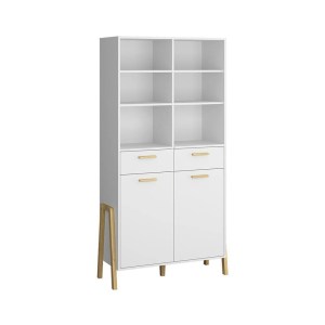 alpha-TO-BELLE2D2SWHITE-14782 ΒΙΒΛΙΟΘΗΚΗ BELLE ΛΕΥΚΟ 102.5X41X197CM