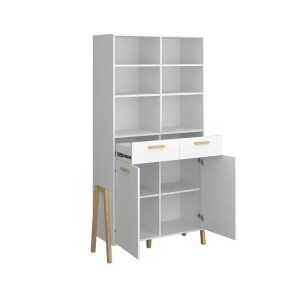 alpha-TO-BELLE2D2SWHITE-2957835 ΒΙΒΛΙΟΘΗΚΗ BELLE ΛΕΥΚΟ 102.5X41X197CM