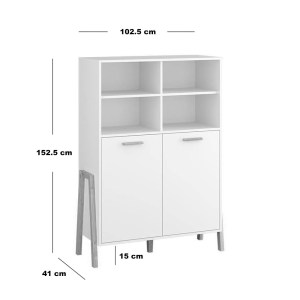 alpha-TO-BELLE2DWHITE-2957832 ΒΙΒΛΙΟΘΗΚΗ BELLE ΛΕΥΚΟ 102.5X41X152.5CM