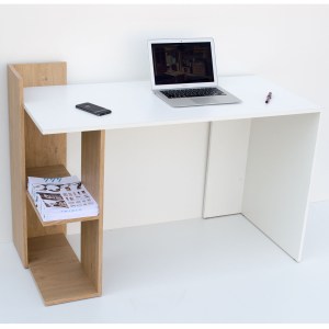 alpha-TO-DESKHOSHELF-2576 ΓΡΑΦΕΙΟ HO SHELF ΛΕΥΚΟ-ΜΕ ΦΥΣΙΚΟ ΜΟΝΤΕΡΝΑ ΣΧΕΔΙΑΣΗ 120X55X85ΕΚ