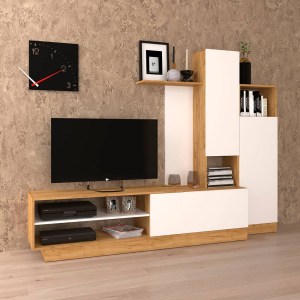 alpha-TO-MELISA-2669 ΣΥΝΘΕΣΗ ΤΗΛΕΟΡΑΣΗΣ MELISA 240X45X180ΕΚ ΧΡΥΣΟΣ ΔΡΥΣ ΜΕ ΛΕΥΚΟ