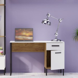 alpha-TO-SANT120WH-18699 ΓΡΑΦΕΙΟ SANTES WH ΧΡΥΣΟ ΔΡΥΣ ΛΕΥΚΟ 120X60X74ΕΚ