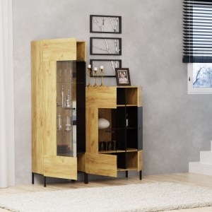 alpha-TO-SANTES1WHIGH-14065 ΒΙΤΡΙΝΑ SANTES ΧΡΥΣΟ ΔΡΥΣ 64.2X42X197.5CM