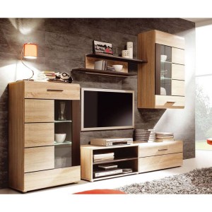 alpha-TO-SOLO-16126 ΣΥΝΘΕΣΗ ΤΗΛΕΟΡΑΣΗΣ SOLO 293X41X184CM SONOMA ΜΕ WENGE MDF ΚΑΜΠΥΛΩΤΟ ΤΕΛΕΙΩΜΑ