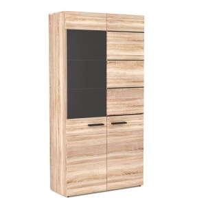 alpha-TO-SOLO1W1D-14127 ΒΙΤΡΙΝΑ SOLO ΔΙΦΥΛΛΗ 90X41X197CM ΜΕ ΤΖΑΜΙ SONOMA ΜΕ WENGE