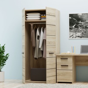 alpha-TO-SOLO2D-14131 ΝΤΟΥΛΑΠΑ ΔΙΦΥΛΛΗ SOLO SONOMA-WENGE 91X58X197CM