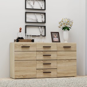 alpha-TO-SOLO2D4S-2994 ΜΠΟΥΦΕΣ SOLO 150X41X82CM SONOMA ΜΕ WENGE ΚΑΙ MDF ΚΑΜΠΥΛΩΤΟ ΤΕΛΕΙΩΜΑ ΣΤΙΣ ΠΟΡΤΕΣ.