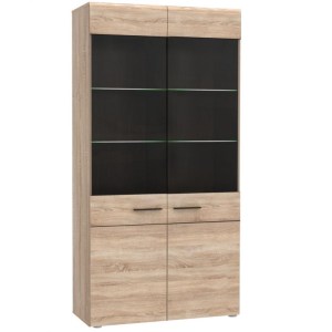 alpha-TO-SOLO2W-2997 ΒΙΤΡΙΝΑ ΔΙΦΥΛΛΗ SOLO 100X41X197CM SONOMA ΜΕ WENGE ΚΑΙ MDF ΚΑΜΠΥΛΩΤΟ ΤΕΛΕΙΩΜΑ ΣΤΙΣ ΠΟΡΤΕΣ