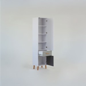 alpha-TO-TIMMY2D1S-2957132 ΡΑΦΙΕΡΑ TIMMY 2D1S ΛΕΥΚΟ-ΓΡΑΦΙΤΗ-ΓΚΡΙ 46.8X36X199CM