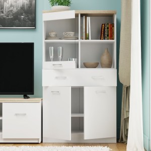 alpha-TO-TOP2D1W1S80W-16741 ΒΙΤΡΙΝΑ ΔΙΦΥΛΛΗ TOP MIX 80X33X145CM ΛΕΥΚΗ-ΣΟΝΟΜΑ