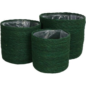 Artelibre - 05150828 ΚΑΛΑΘΙ ΠΡΑΣΙΝΟ SEAGRASS 20X20X18CM ΣΕΤ 3ΤΜΧ