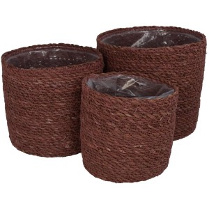 Artelibre - 05150831 ΚΑΛΑΘΙ ALMOND SEAGRASS 20X20X18CM ΣΕΤ 3ΤΜΧ