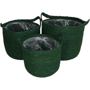 Artelibre - 05150832 ΚΑΛΑΘΙ ΠΡΑΣΙΝΟ SEAGRASS 25X25X24CM ΣΕΤ 3ΤΜΧ