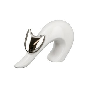 Artelibre - 05160205 ΔΙΑΚΟΣΜΗΤΙΚΟ ARTELIBRE ΓΑΤΑ ΛΕΥΚΟ/ΑΣΗΜΙ ΚΕΡΑΜΙΚΟ 7X20X12CM