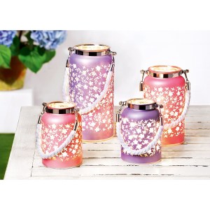 Artelibre - 05160393 ΦΑΝΑΡΙ ΦΩΤΙΖΟΜΕΝΟ LED ΜΕ ΔΙΑΚΟΣΜΗΣΗ ΓΥΑΛΙ 20CM ΣΕ 2 ΧΡΩΜΑΤΑ