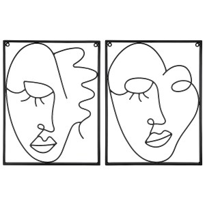 Artelibre - 05160709 ΔΙΑΚΟΣΜΗΤΙΚΟ ΤΟΙΧΟΥ ΚΟΡΝΙΖΑ ARTELIBRE ΠΡΟΣΩΠΟ ΜΑΥΡΟ ΜΕΤΑΛΛΟ 1.5X30X40CM ΣΕ 2 ΣΧΕΔΙΑ