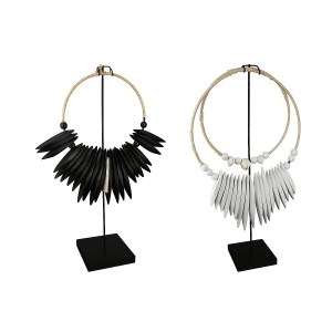 Artelibre - 05161007 ΔΙΑΚΟΣΜΗΤΙΚΟ ARTELIBRE ΚΟΛΛΙΕ ΜΕ ΧΑΝΤΡΕΣ ΞΥΛΟ 25X10X46CM ΣΕ 2 ΧΡΩΜΑΤΑ