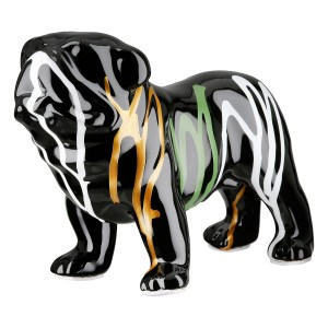 Artelibre - 05161384  FIGURE DOG CERAMIC BLACK 22X10X16CM 22X10X16CM