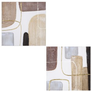 Artelibre - 05161403  ΕΙΚΟΝΑ ΤΕΤΡΑΓΩΝΟΣ ΚΑΜΒΑΣ ΛΕΥΚΟΣ 2 ΠΟΙΚΙΛΙΑ 40X3X40CM 40X3X40CM