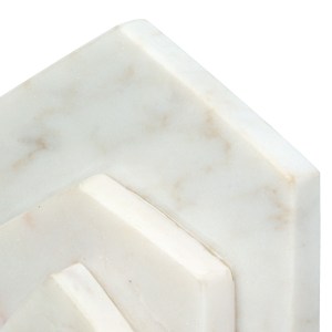 Artelibre - 05161417  ΒΙΒΛΙΟΘΗΚΗ ΣΠΙΤΙ ΜΑΡΜΑΡΙΝΟ ΜΠΕΖ ΛΕΥΚΟ 11X5X12CM 11X5X12CM