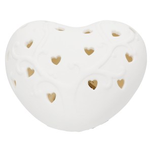 Artelibre - 05161426  ΔΙΑΚΟΣΜΗΤΙΚΟ ΑΝΤΙΚΕΙΜΕΝΟ (LED) ΚΑΡΔΙΑ ΠΟΡΣΕΛΑΝΗ ΛΕΥΚΟ 10X9X5CM 10X9X5CM