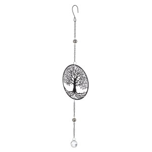 Artelibre - 05161441  ΚΡΕΜΑΣΤΡΑ ROUND TREE OF LIFE MOTIF METAL BLACK 15X3X58CM 15X3X58CM