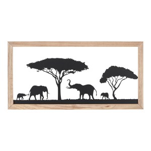 Artelibre - 05161474  ΑΝΑΓΛΥΦΟ ΤΟΙΧΟΥ ΟΡΘΟΓΩΝΙΟ ΜΟΤΙΒΟ ΕΛΕΦΑΝΤΑ ΜΕΤΑΛΛΙΚΟ ΜΑΥΡΟ 30X1X60CM 30X1X60CM