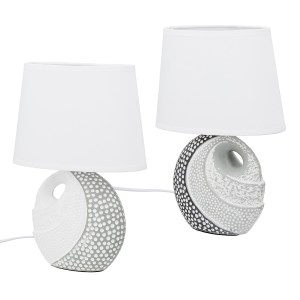 Artelibre - 05161477 ΕΠΙΤΡΑΠΕΖΙΟ ΦΩΤΙΣΤΙΚΟ ΣΤΡΟΓΓΥΛΟ ΚΕΡΑΜΙΚΟ ΓΚΡΙ ΛΕΥΚΟ 2 ΠΟΙΚΙΛΙΑ 20X12X29CM 20X12X29CM