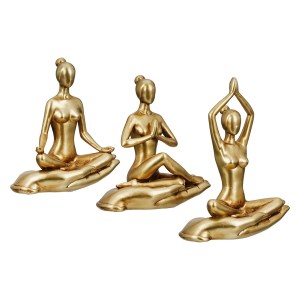 Artelibre - 05161496  FIGURE YOGA MOTIF ΣΥΝΘΕΤΙΚΗ ΡΗΤΙΝΗ ΧΡΥΣΟΥ ΧΡΥΣΟΥ ΠΟΙΚΙΛΙΑ 3 ΦΟΡΕΣ 16X8X21CM 16X8X21CM