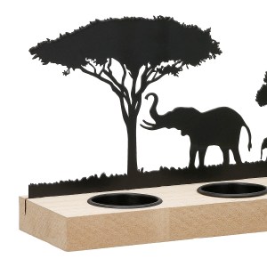 Artelibre - 05161511  ΚΗΡΟΠΗΓΙΟ ΡΕΣΩ ΜΟΤΙΦ ΕΛΕΦΑΝΤΑ ΜΕΤΑΛΛΙΚΟ ΜΑΥΡΟ ΦΥΣΙΚΑ ΧΡΩΜΑΤΑ 2 ΠΟΙΚΙΛΙΑ 24X7X13CM 24X7X13CM