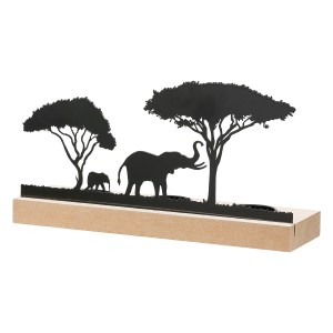 Artelibre - 05161511  ΚΗΡΟΠΗΓΙΟ ΡΕΣΩ ΜΟΤΙΦ ΕΛΕΦΑΝΤΑ ΜΕΤΑΛΛΙΚΟ ΜΑΥΡΟ ΦΥΣΙΚΑ ΧΡΩΜΑΤΑ 2 ΠΟΙΚΙΛΙΑ 24X7X13CM 24X7X13CM