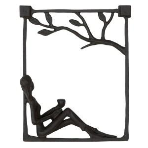 Artelibre - 05161536  ΑΝΑΓΛΥΦΟ ΤΟΙΧΟΥ ΟΡΘΟΓΩΝΙΟ ΜΕΤΑΛΛΙΚΟ ΣΚΟΥΡΟ ΚΑΦΕ 14X5X17CM 14X5X17CM