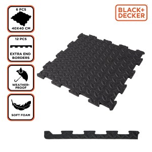 Artelibre - 06451009 ΠΛΑΚΑΚΙΑ ΔΑΠΕΔΟΥ ΜΑΥΡΑ 40X40CM BLACK+DECKER 6ΤΜΧ