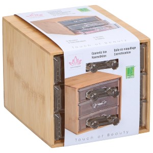 Artelibre - 06451078 ΚΟΥΤΙ ΚΑΛΛΥΝΤΙΚΩΝ ΜΕ 3 ΣΥΡΤΑΡΙΑ ΜΠΑΜΠΟΥ 13.8X12.3X11CM