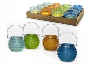 Artelibre - 06510095 ΚΕΡΙ ΣΙΤΡΟΝΕΛΑΣ ΣΕ ΓΥΑΛΙΝΟ ΔΟΧΕΙΟ Φ8X7CM ΣΕ 4 ΧΡΩΜΑΤΑ