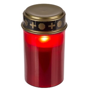 Artelibre - 06530005 ΚΕΡΙ ΑΦΙΕΡΩΣΗΣ ΜΕ LED ΚΟΚΚΙΝΟ/ΧΡΥΣΟ ΠΛΑΣΤΙΚΟ 12.5X7CM ΜΠΑΤΑΡΙΑΣ