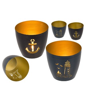 Artelibre - 06530352 ΡΕΣΩ ΜΑΥΡΟ ΜΕΤΑΛΛΟ 10X10X9CM ΣΕ 2 ΣΧΕΔΙΑ