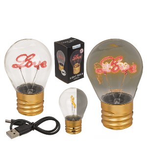 Artelibre - 06530396 ΦΩΤΙΣΤΙΚΟ ΕΠΙΤΡΑΠΕΖΙΟ LED ΛΑΜΠΑ ΠΥΡΑΚΤΩΣΕΩΣ ΜΕ ΚΕΙΜΕΝΟ ‘LOVE’ ΕΠΑΝΑΦΟΡΤΙΖΟΜΕΝΟ 12X7CM