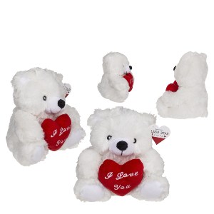 Artelibre - 06530412 ΑΡΚΟΥΔΑΚΙ ΜΕ ΚΟΚΚΙΝΗ ΚΑΡΔΙΑ ‘I LOVE YOU’ ΛΕΥΚΟ/ΚΟΚΚΙΝΟ 22CM