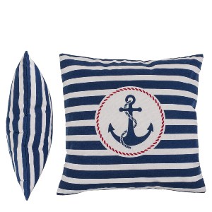 Artelibre - 06530446 ΔΙΑΚΟΣΜΗΤΙΚΟ ΜΑΞΙΛΑΡΙ ΑΓΚΥΡΑ ΜΕ ΦΕΡΜΟΥΑΡ ΜΠΛΕ/ΛΕΥΚΟ 64% POLYESTER/19% ΒΑΜΒΑΚΙ/17% ΒΙΣΚΟΖΗ 40X40CM 1ΤΜΧ