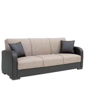 Artelibre - 14210015 ΚΑΝΑΠΕΣ ΚΡΕΒΑΤΙ ΤΡΙΘΕΣΙΟΣ MARTINI ΚΑΦΕ PU 225X87X90CM