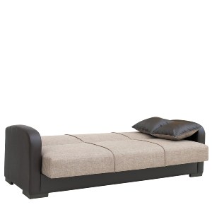 Artelibre - 14210015 ΚΑΝΑΠΕΣ ΚΡΕΒΑΤΙ ΤΡΙΘΕΣΙΟΣ MARTINI ΚΑΦΕ PU 225X87X90CM