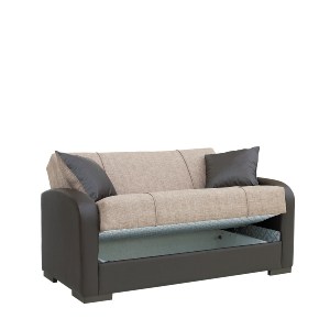 Artelibre - 14210016 ΚΑΝΑΠΕΣ ΚΡΕΒΑΤΙ ΔΙΘΕΣΙΟΣ MARTINI ΚΑΦΕ PU 154X87X90CM