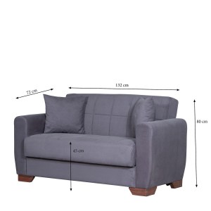 Artelibre - 14210223 ΚΑΝΑΠΕΣ ΚΡΕΒΑΤΙ ΔΙΘΕΣΙΟΣ DIEGO 2S ΓΚΡΙ 153X78X80CM