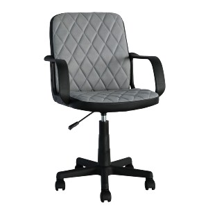 Artelibre - 14230073 ΚΑΡΕΚΛΑ ΓΡΑΦΕΙΟΥ ARTELIBRE THIRINA ΓΚΡΙ/ΜΑΥΡΟ ΥΦΑΣΜΑ/PVC 56X57X85-97CM